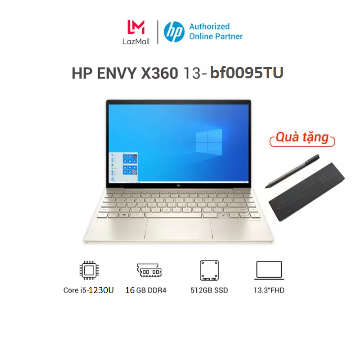 [Voucher 2 triệu đơn 17 triệu] Laptop HP Envy X360 13 bf0095TU 76B15PA i5-1230U|16GB| 512GB| Iris Xe| Win11