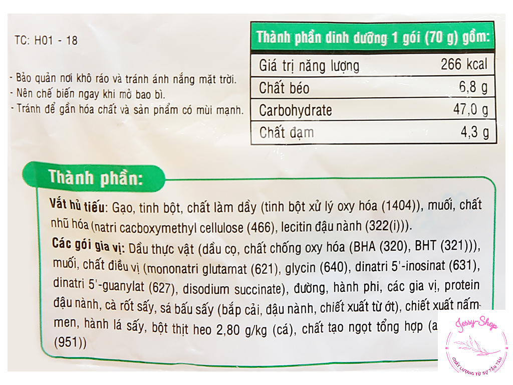 [Chỉ Giao Ở TPHCM] Combo 5 Gói Hủ Tíu Sườn Heo 70g