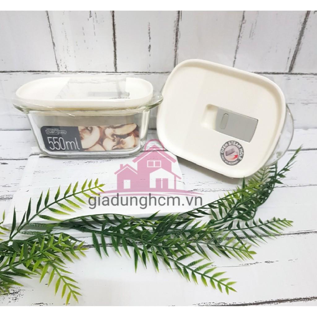 Combo 2 thố Lock and Lock 550ml thủy tinh hình chữ nhật.