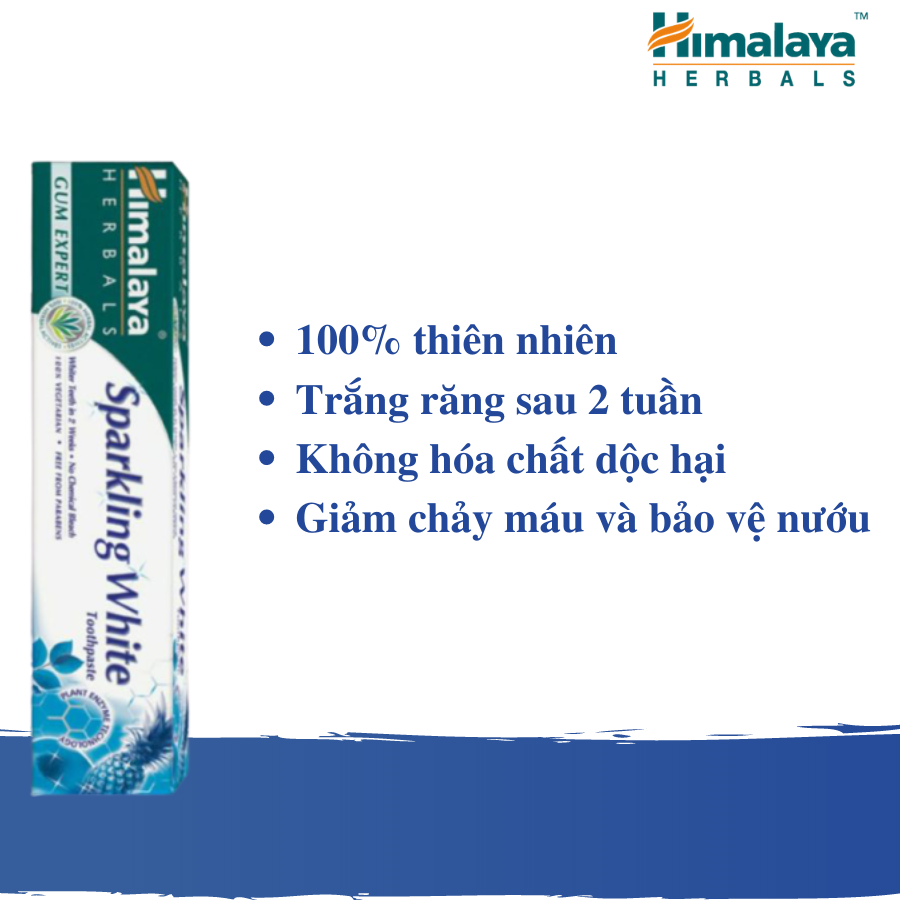 Kem đánh răng thảo mộc giúp làm trắng răng Himalaya Sparkling White Toothpaste 100g
