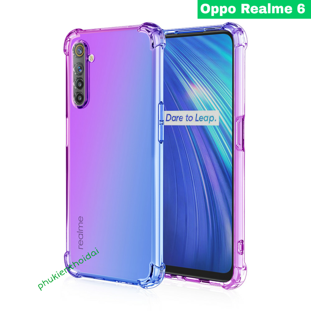 Ốp lưng Oppo Realme 6 dẻo TPU đa sắc nhiều màu lồi 4 góc chống sốc cao cấp