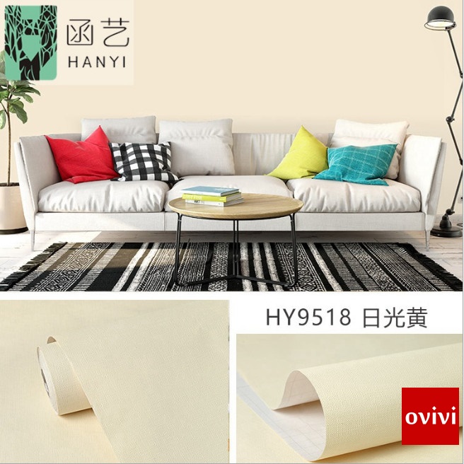 Giấy Dán Tường Trơn 1 Màu Cho Phòng Ngủ Có Sẵn Keo Khổ 45cm Cuộn 10m