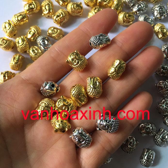 2 hạt charm đầu Phật Tổ làm vòng tay phong thủy (chọn màu)