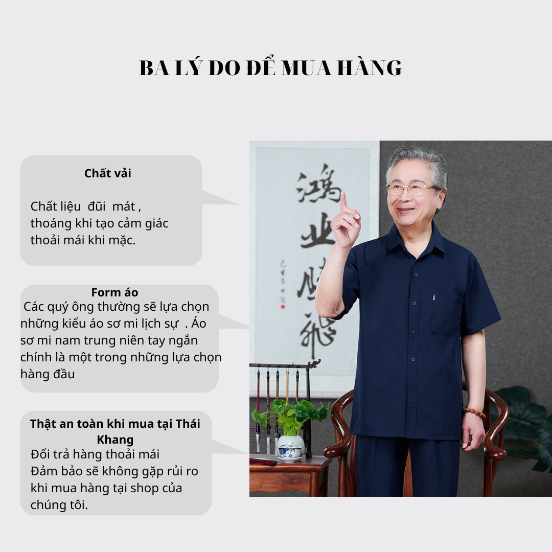 Áo sơ mi nam ngắn tay trung niên vải đũi mịn mềm mát loại áo trung niên nam form rộng rãi thoải mái ADUI11