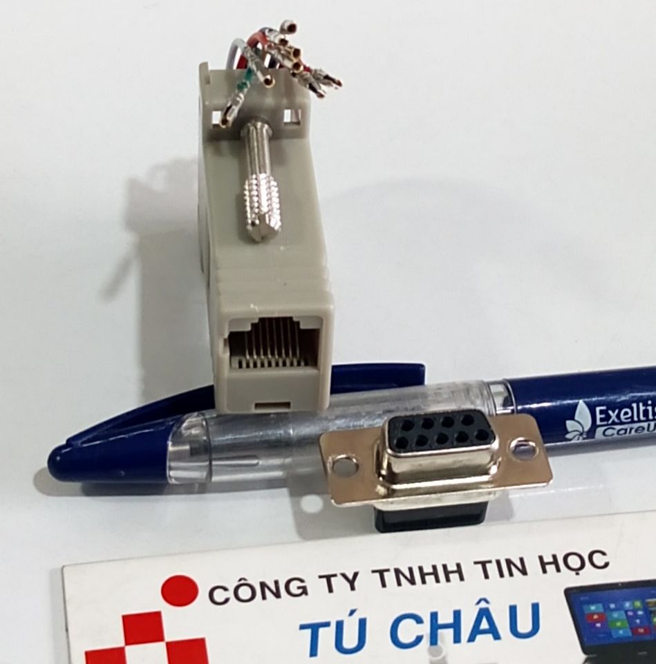 Đầu Com ra Lan: Đầu Com 9 Lổ Cái / Com 9 Kim Đực (DB9 - Hai hàng) ra Lan (RJ45)