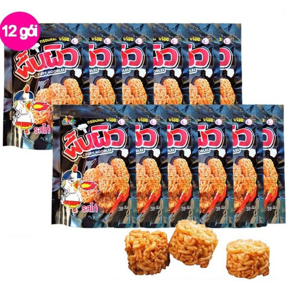 Combo 12 gói mì tôm cuộn ăn sống vị cay 38g x 12