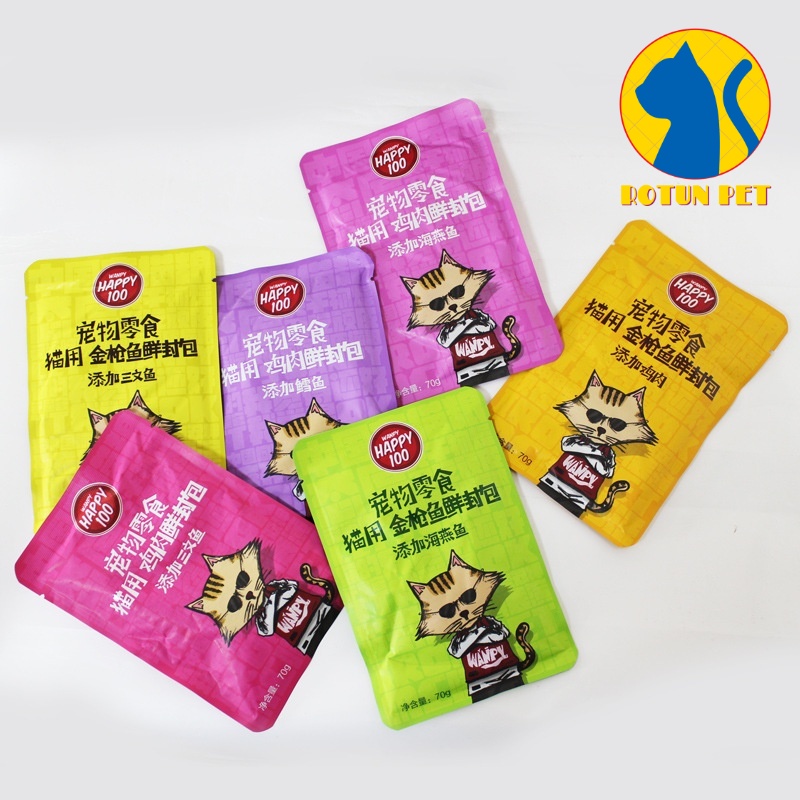 Pate Wanpy Cho Mèo Mọi Lứa Tuổi Gói 70g