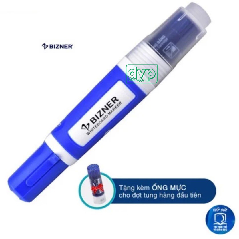 [TẶNG KÈM 1 ỐNG MỰC] Bút lông bảng cao cấp Bizner BIZ-WB02-Mực Xanh
