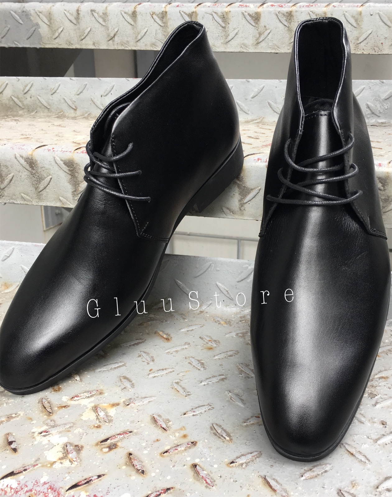 Giày da nam Chelsea Boots da bò kiểu dáng Dây Buộc
