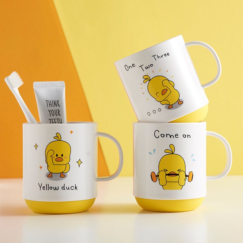 Ly Cốc Đánh Răng Cốc Uống Nước Vịt Vàng Cao Cấp Dễ Thương