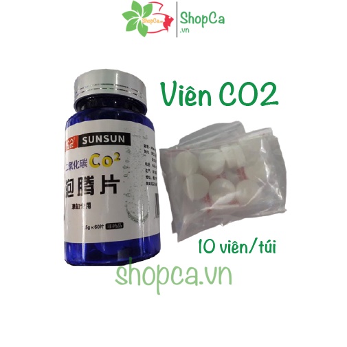 10 viên CO2 dạng viên nén cho bể thủy sinh, Viên Co2 SunSun cho bể thủy sinh, không gây hại cá, tép cảnh