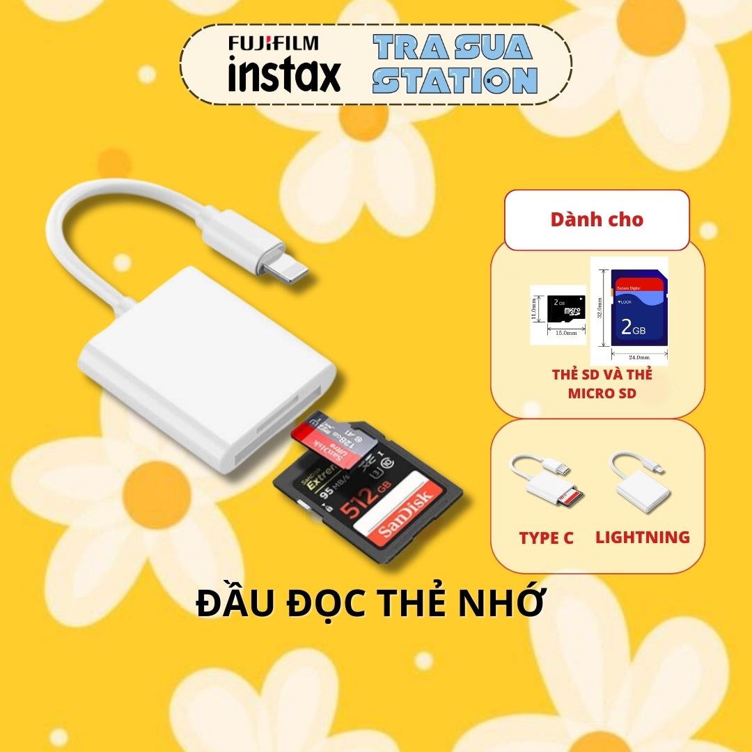 [HCM] Đầu đọc thẻ nhớ SD, Micro SD cho điện thoại cổng USB type-C, Lightning