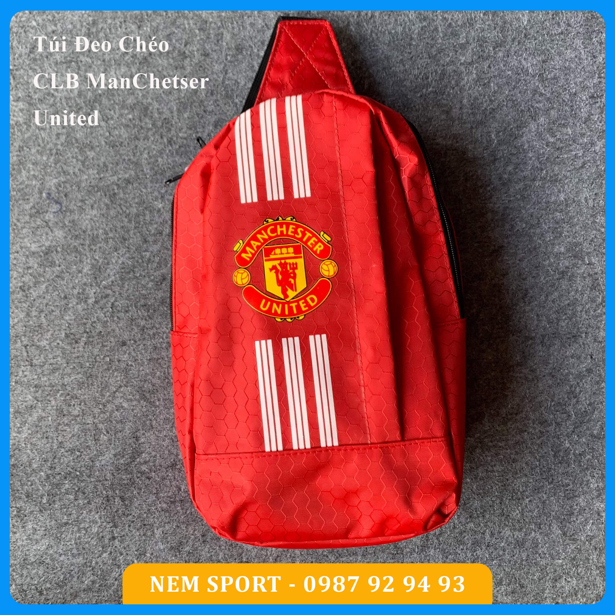 Túi đeo chéo thể thao clb manchester united - túi đeo chéo chuyên dụng clb mu màu đỏ