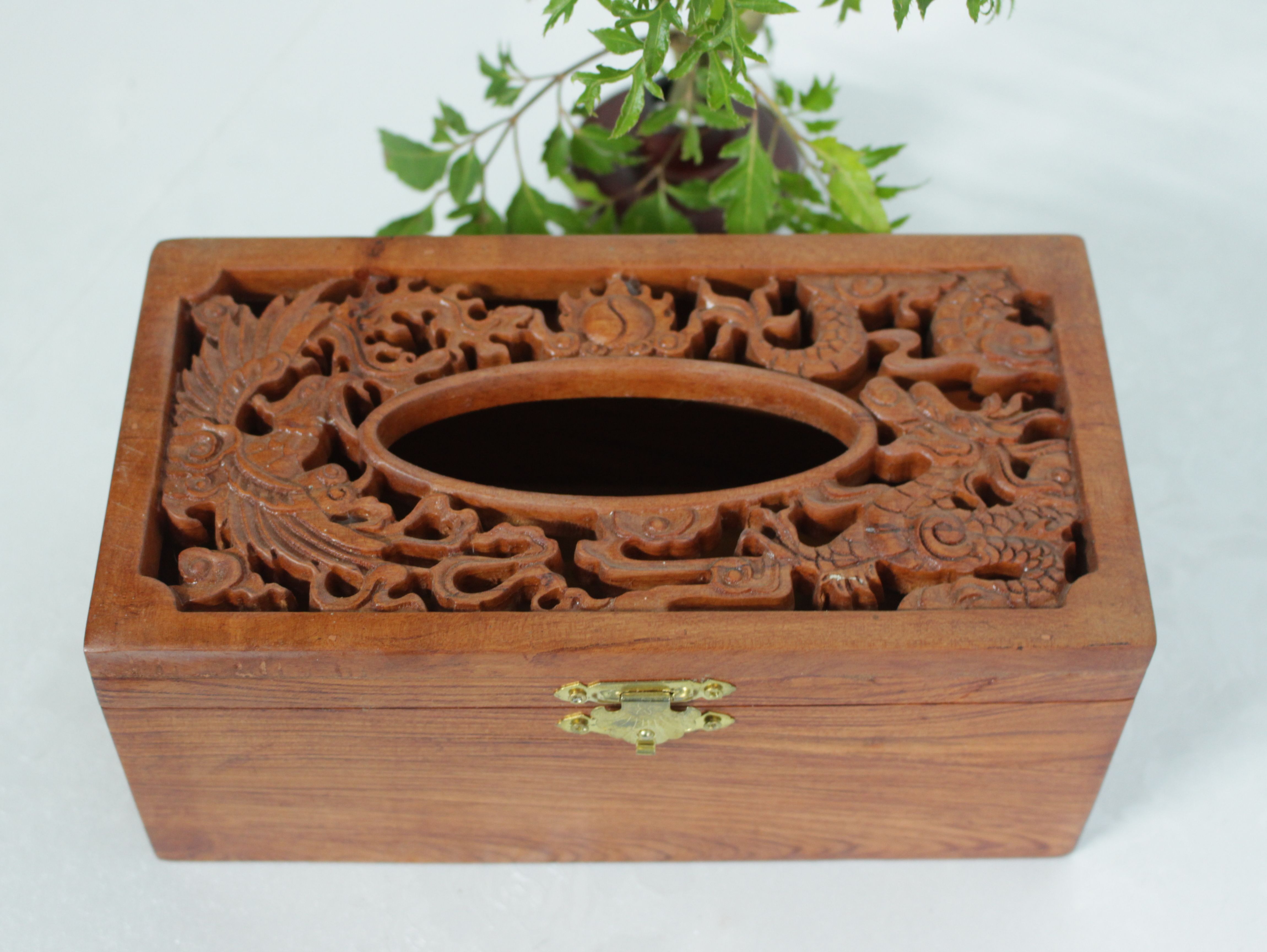 Hộp Giấy Ăn gỗ Hương Long Phụng