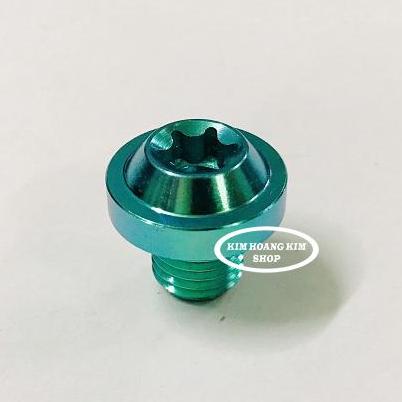 Ốc TITAN GR5 gắn chân kính 10 li răng Ngược (xanh Lục Bảo)