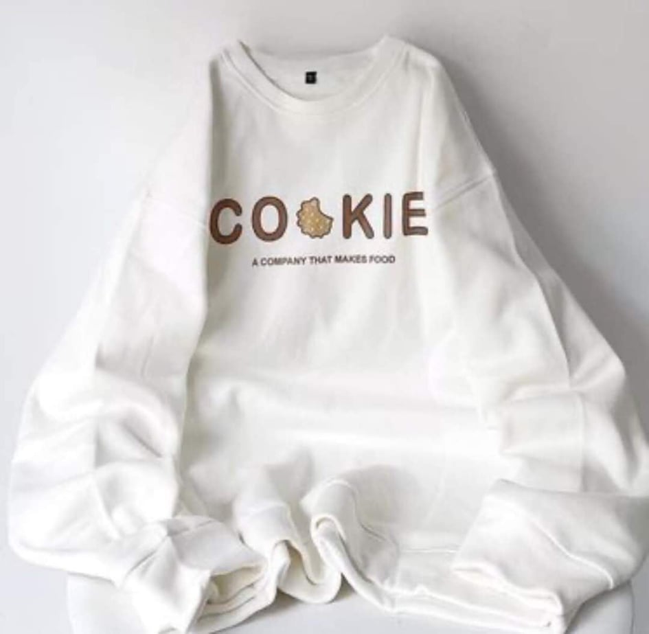 Ao nỉ sweater in chữ cookies