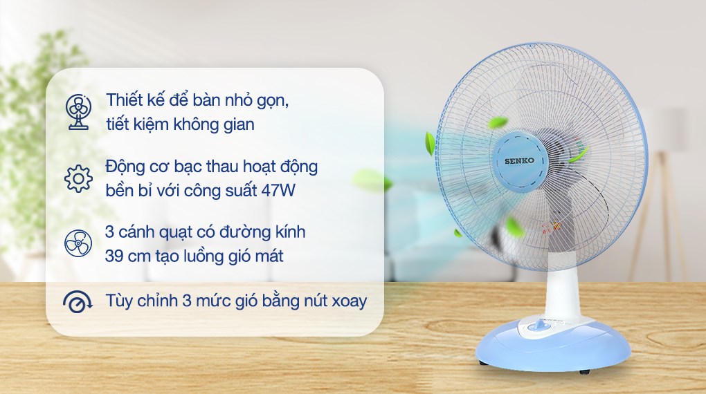 [HCM]Quạt bàn Senko B1613 (B813) Mã mới = B1612