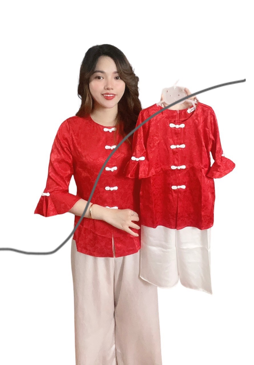 ÁO BÀ BA CÁCH TÂN CÚT TÀU MẸ VÀ BÉ