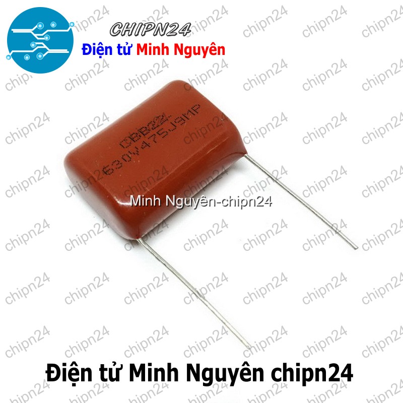 [2 con] (F233) Tụ CBB 630V 475J P=25mm (475 4.7uF) - HH004925