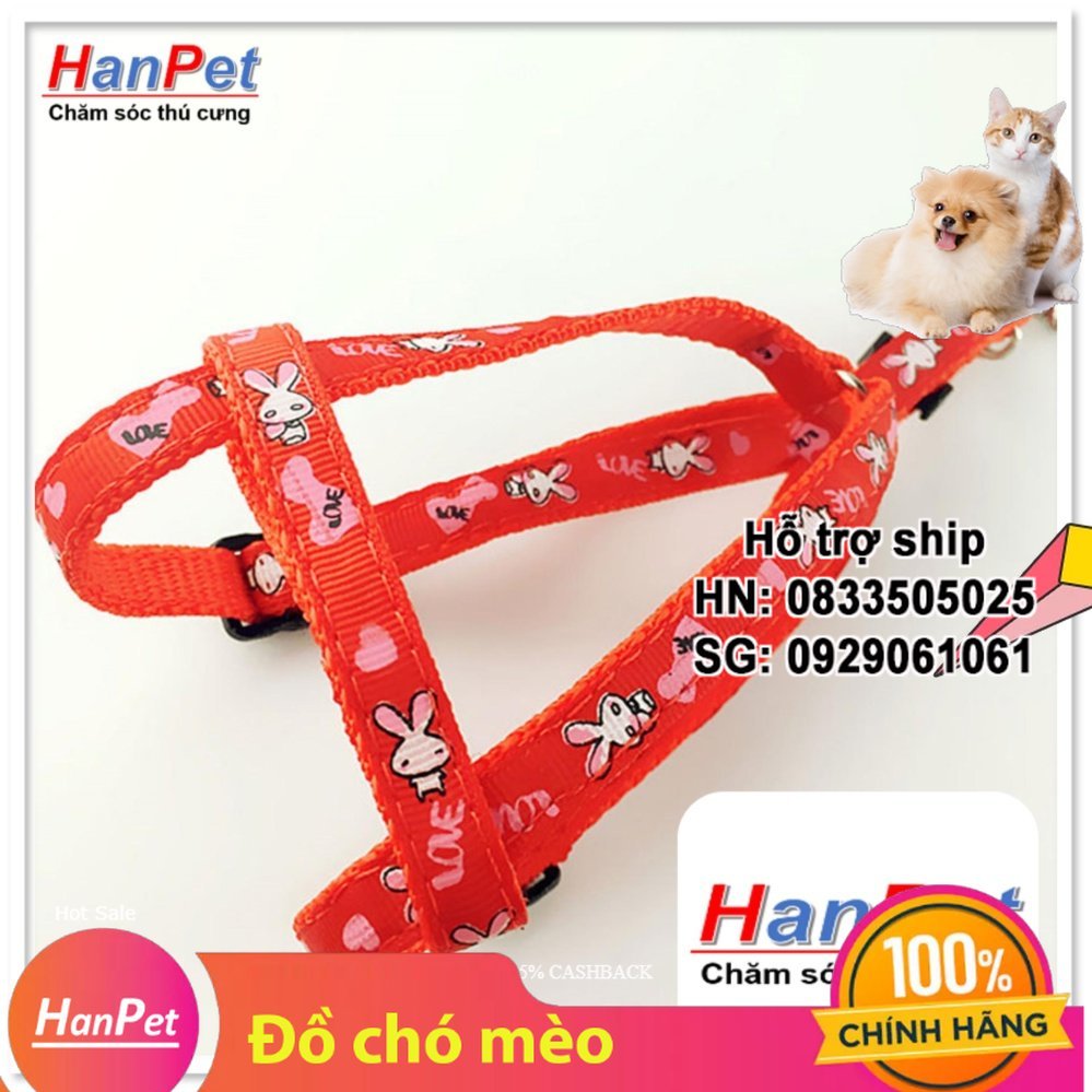Hanpet - Dây dắt chó + dây yếm đai yên ngựa cho chó 8-14kg