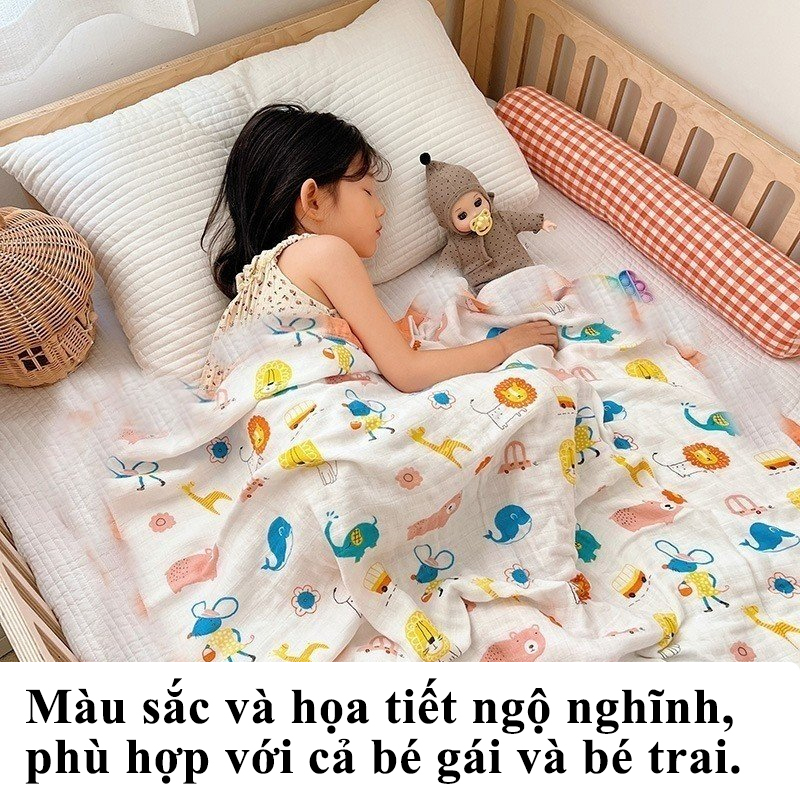 Khăn tắm, chăn đắp xô 6 lớp nhăn (KT 105x110cm)