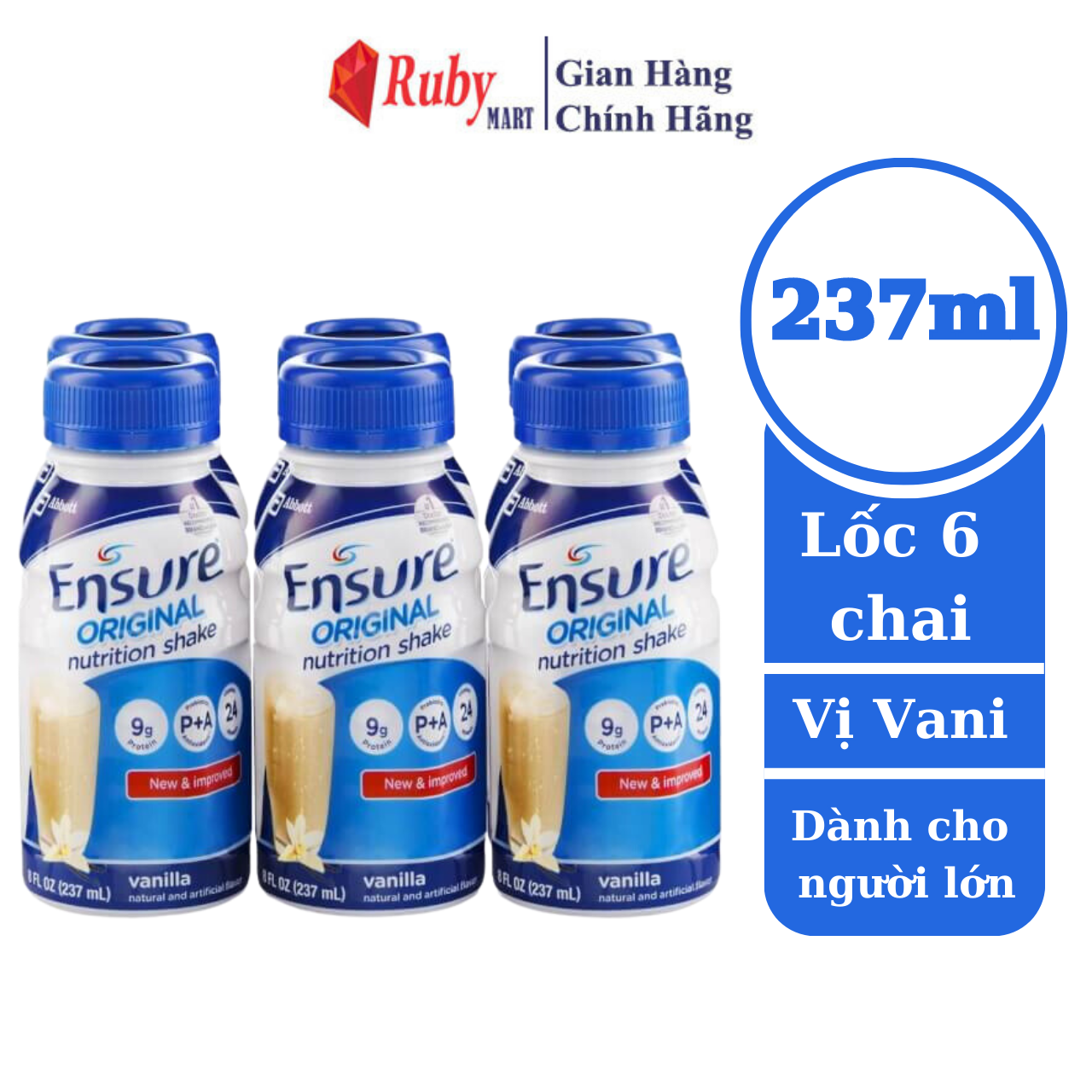 Pcs/lot 6 bottles of ensure vanilla milk powder 237ml bottle