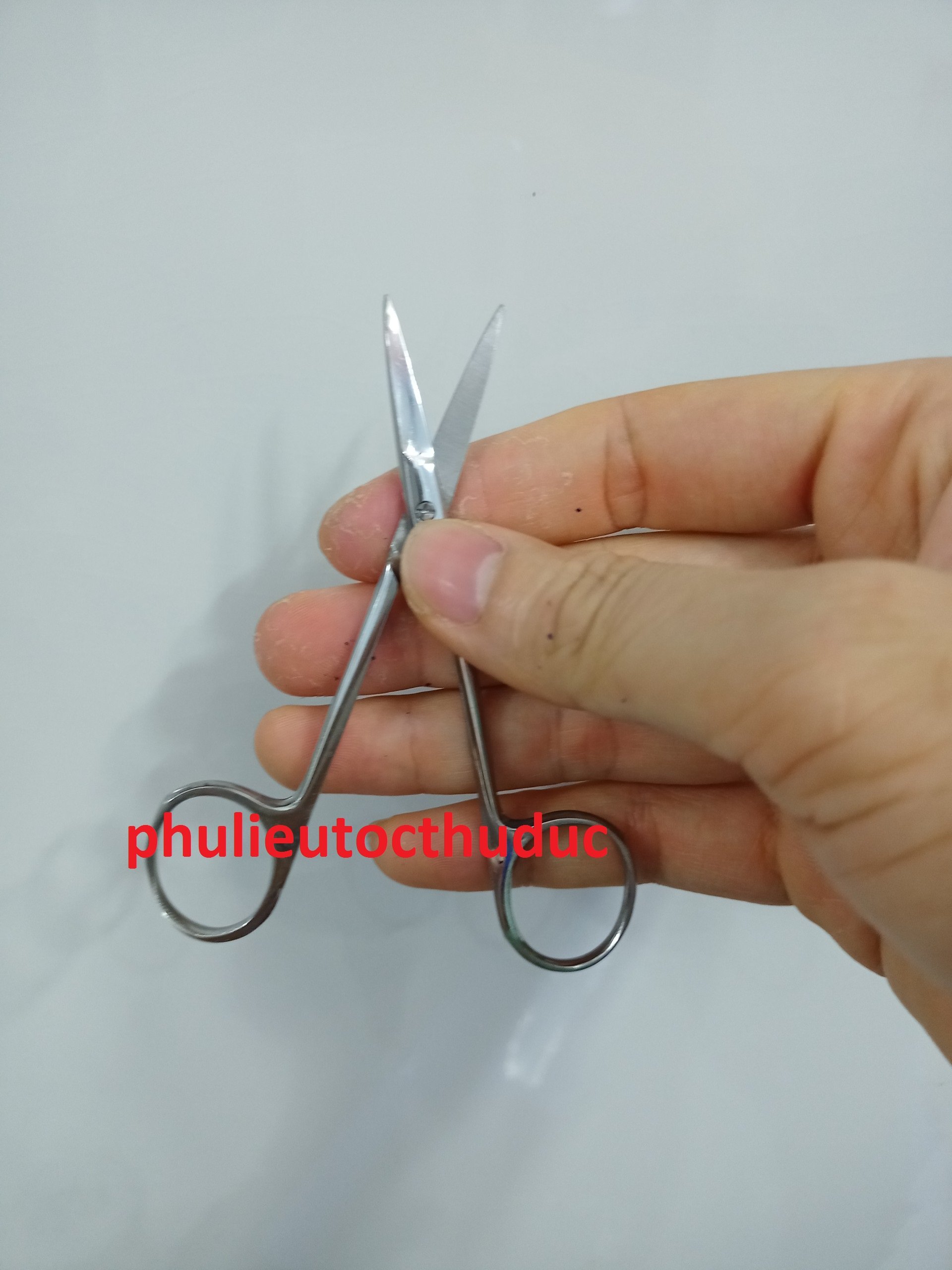 Kéo cắt mi cán inox - Kéo cắt lông mũi - phụ liệu tóc Thủ Đức