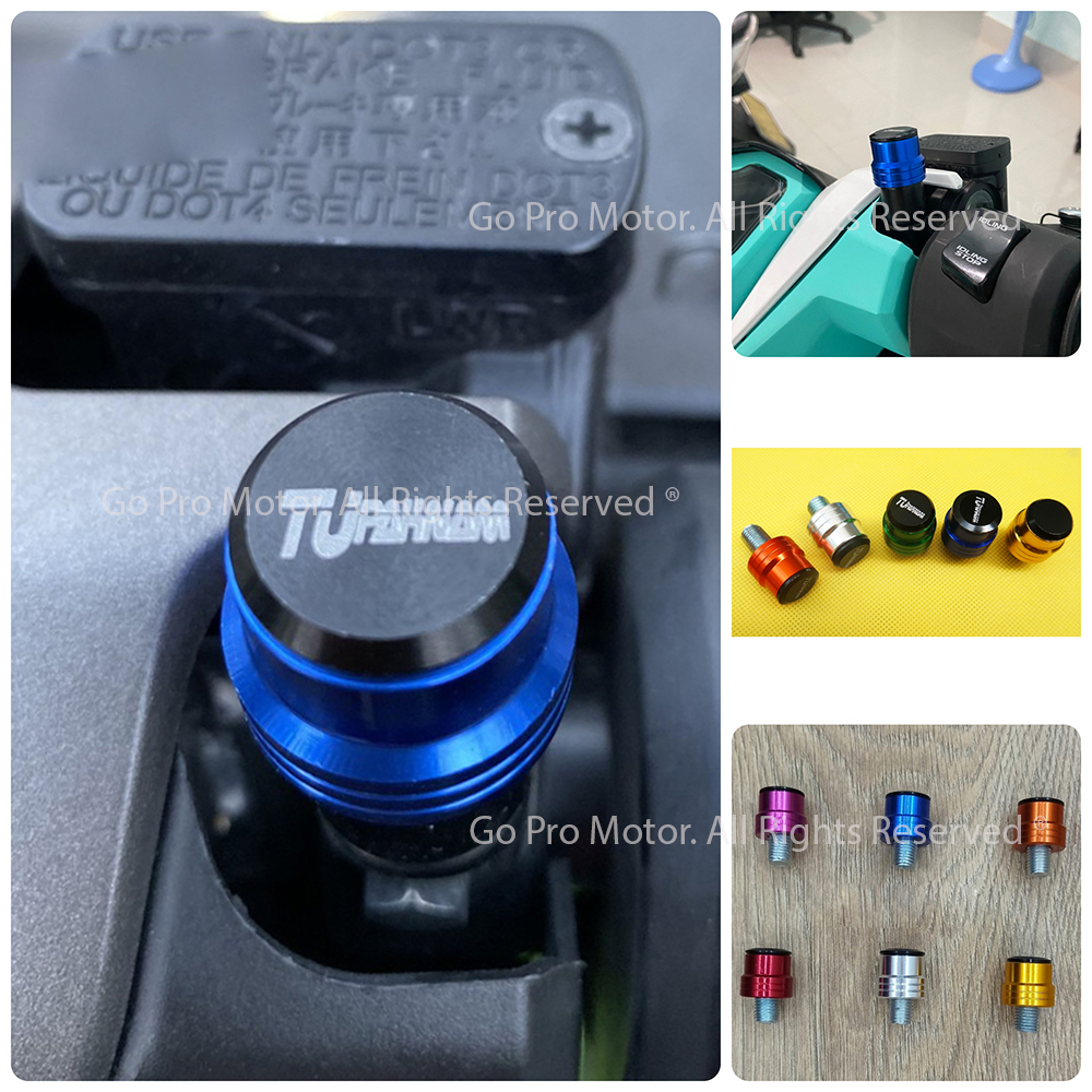01 ốc chân kính chiếu hậu có nắp chụp nhôm cnc mẫu v01