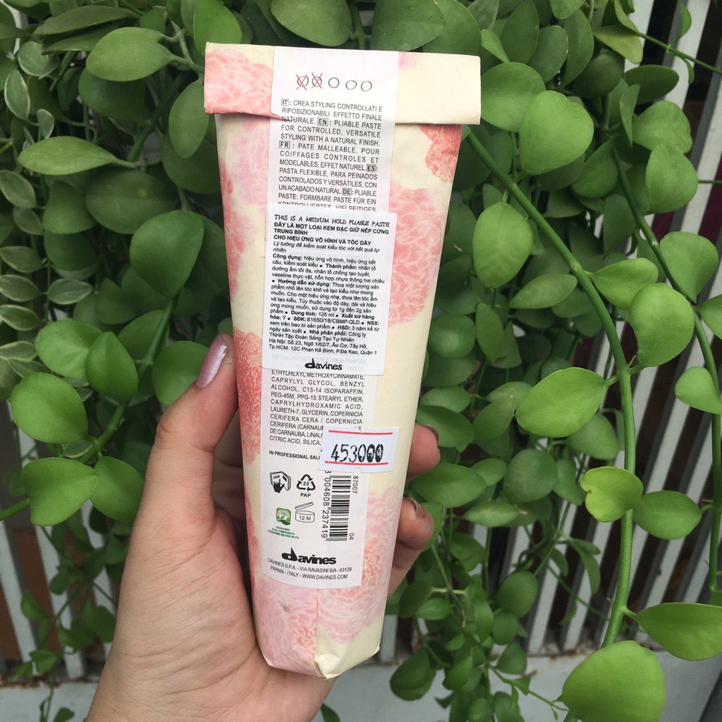 [HCM]Kem đặc giữ nếp tóc cứng và trung bình Medium Hold Pliable Paste Davines 125ml