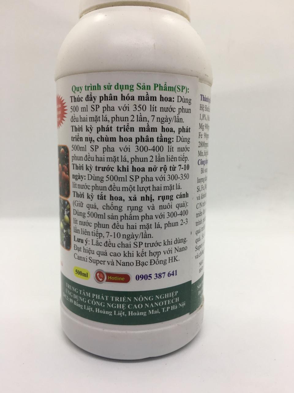 Chế phẩm Nano SHELLAC SUGER kích thích ra hoa, đậu quả