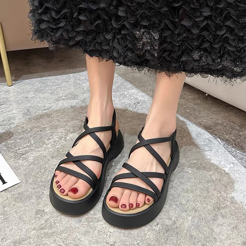 Sandal nữ quai mỏng đế phối màu cao 5p Mã 3353