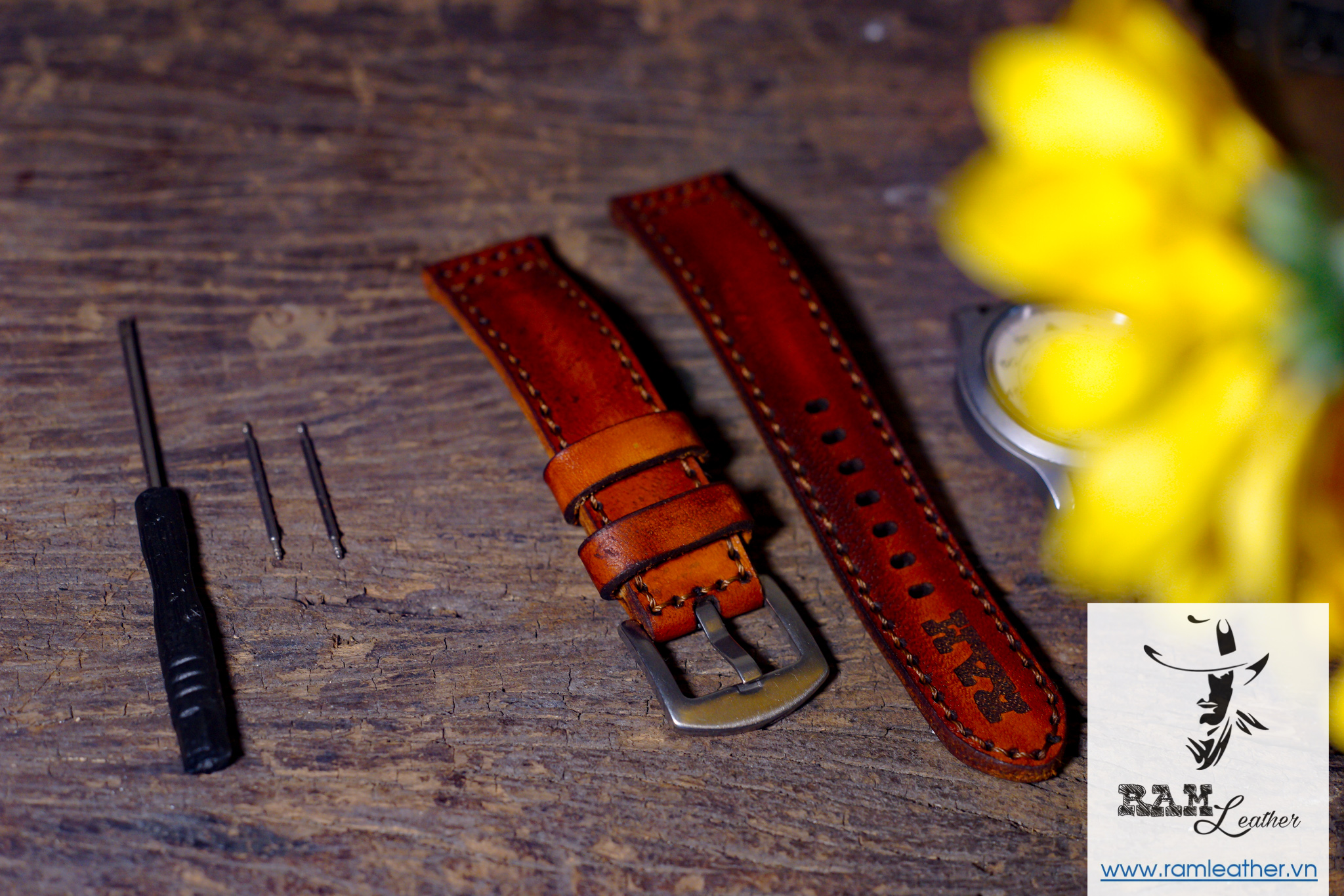 WATCH STRAPS DOUBLE COW LEATHER REAL