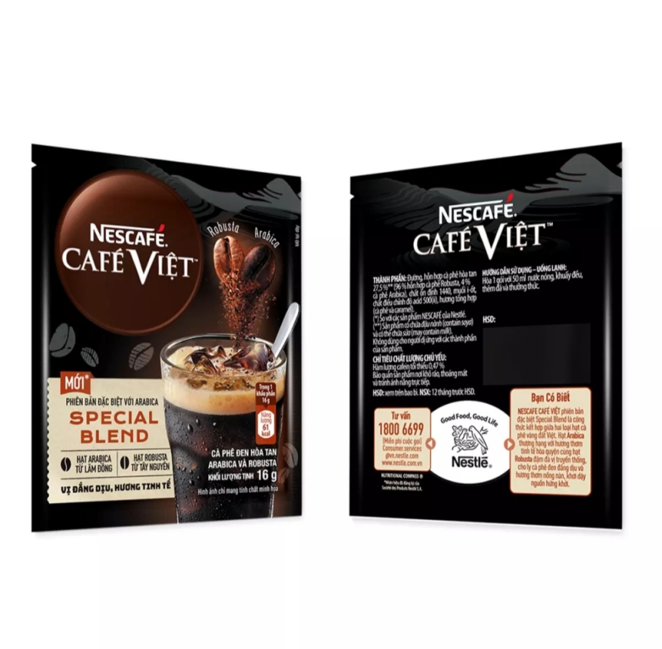 [HCM] COMBO 10 BỊCH - Nescafe Cafe Việt Đen Đá - Cà Phê Việt đen đá (35x16g)
