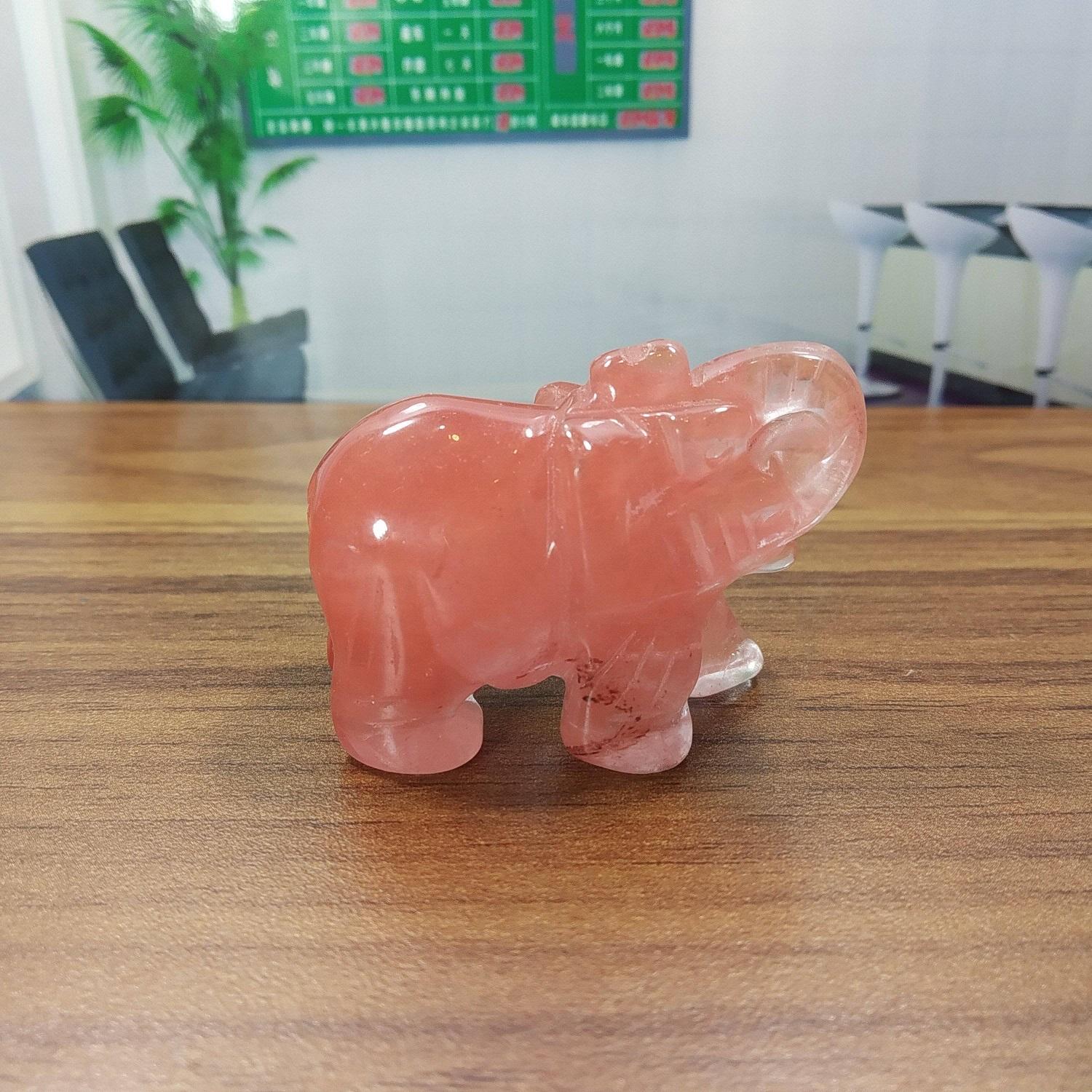 Phong thủy tượng voi đá núi lửa hồng