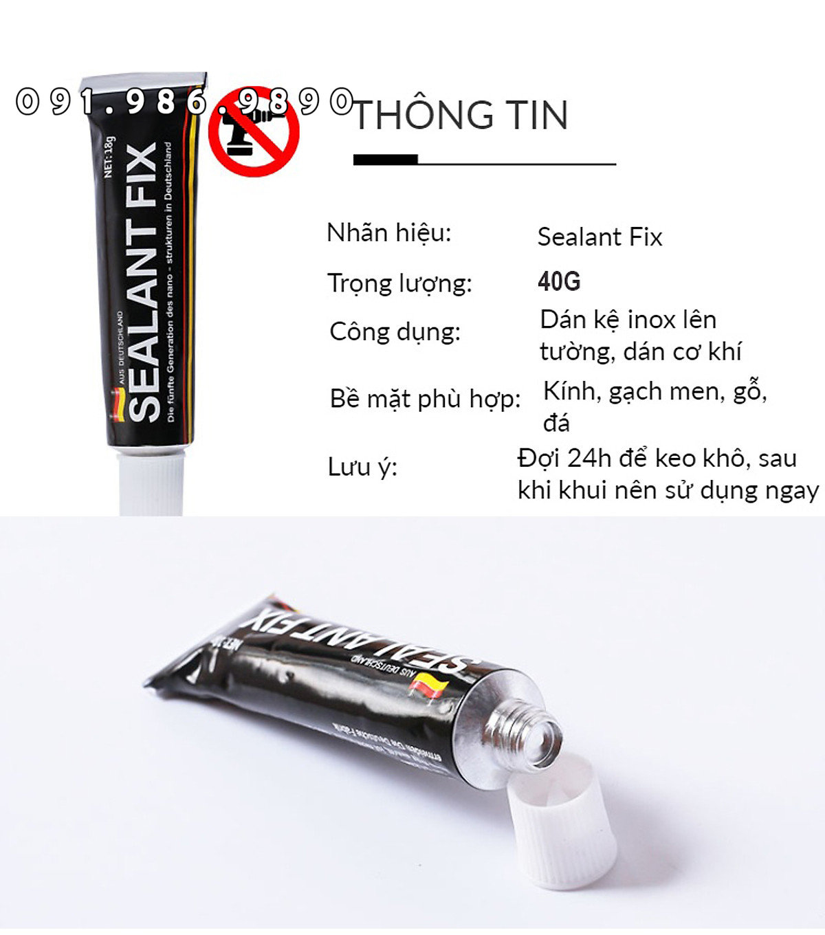 Tuýp keo dán siêu chắc chắn sealant fix dán tốt mọi bề mặt keo dán siêu chắc chắn sealant fix tiêu chuẩn đức dán tốt mọi bề mặt sau 24 giờ
