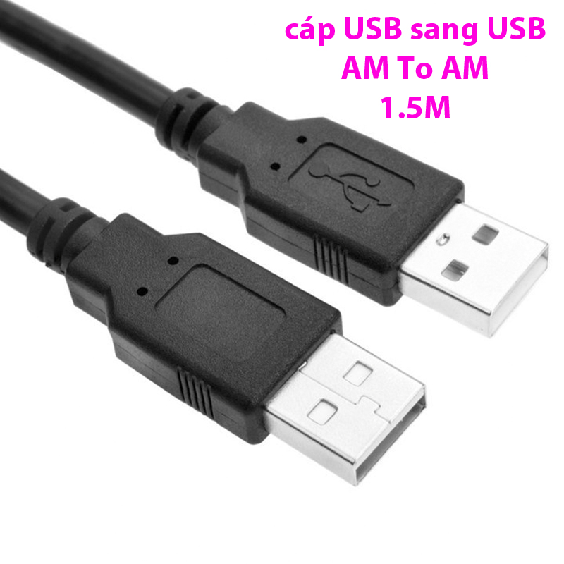 (HCM)Dây 2 đầu USB đực dài 1m5 mét dây usb 2 đầu - Đen