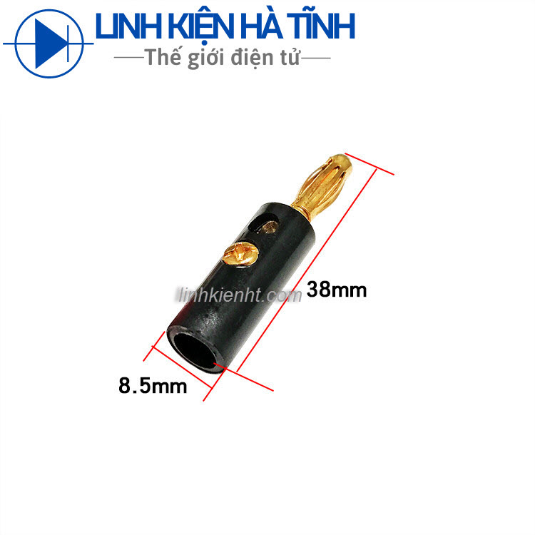 2 cặp Jack bắp chuối đực mạ vàng 4mm - 1 Cặp đỏ đen