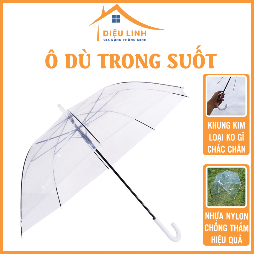 Ô Dù Trong Suốt Đi Mưa Ô Dù Phụ Kiện Chụp Hình Phong Cách Nhật Bản Tiện Lợi, Dù Chắc Chắn Độ Bền Cao Tramanhshop