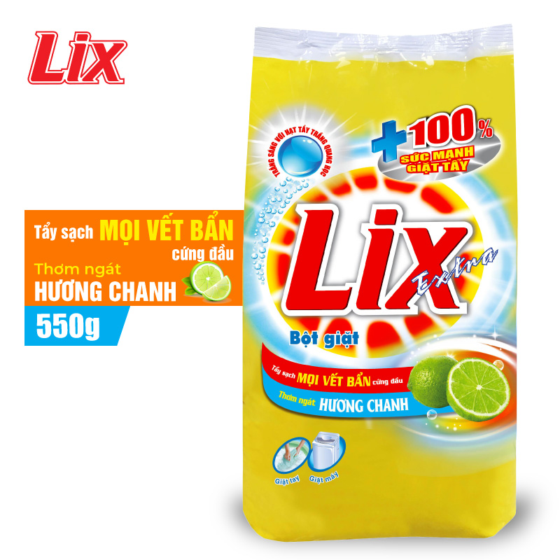 Bột giặt LIX extra hương chanh 550g EC055