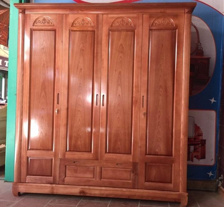 Tủ áo 4 cánh gỗ xoan đào