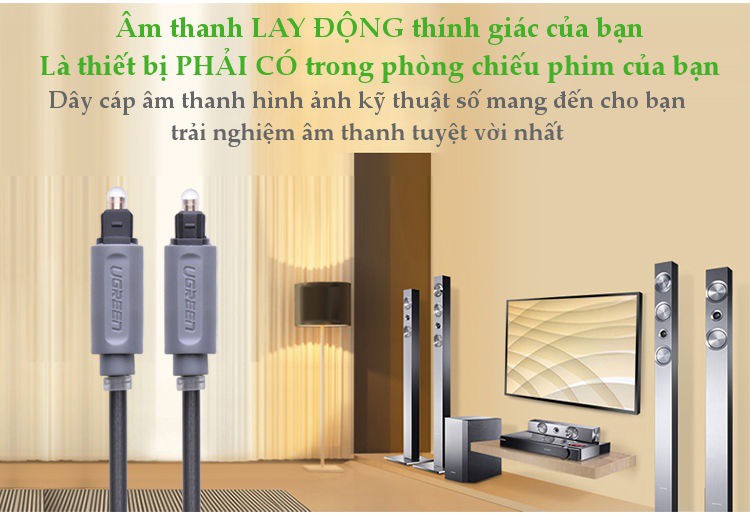 Dây audio quang Optical 2M Ugreen 10770