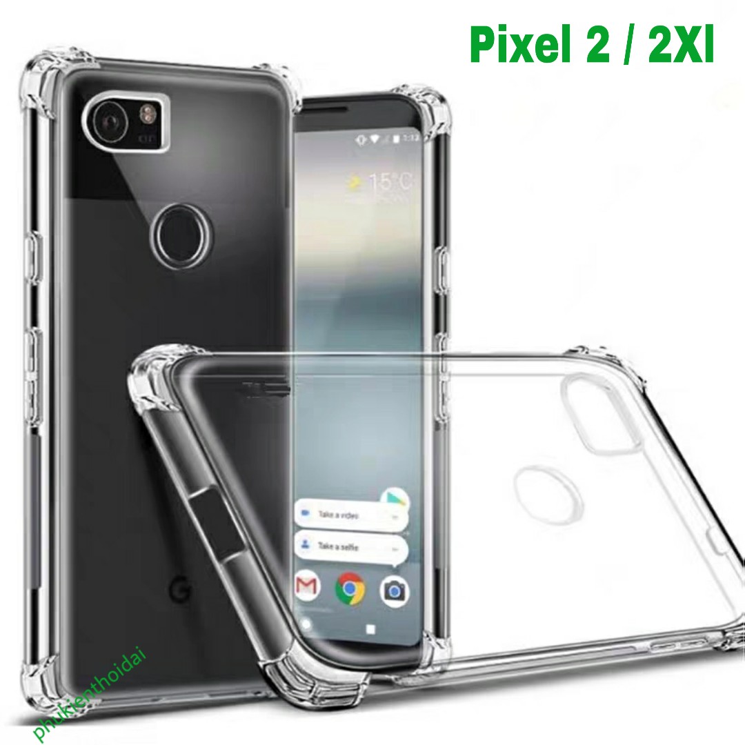 Ốp lưng Google Pixel 2XL / Pixel 2 dẻo trong suốt lồi 4 góc ôm khít máy hạn chế ố vàng chất đẹp