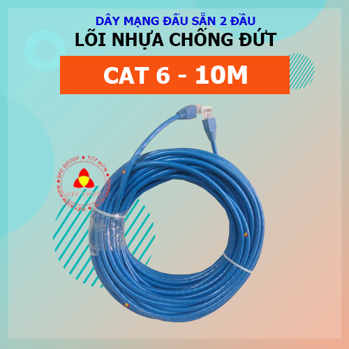 Dây mạng CAT 6 bấm sẵn 2 đầu 2m / 5m / 10m / 15m / 20m / 25m (Dây internet lõi nhựa chống đứt)