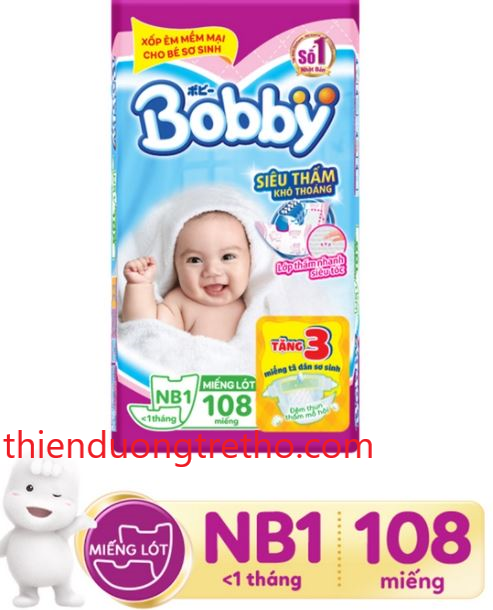 Miếng lót sơ sinh Bobby NewBorn1 NB1-108 miếng