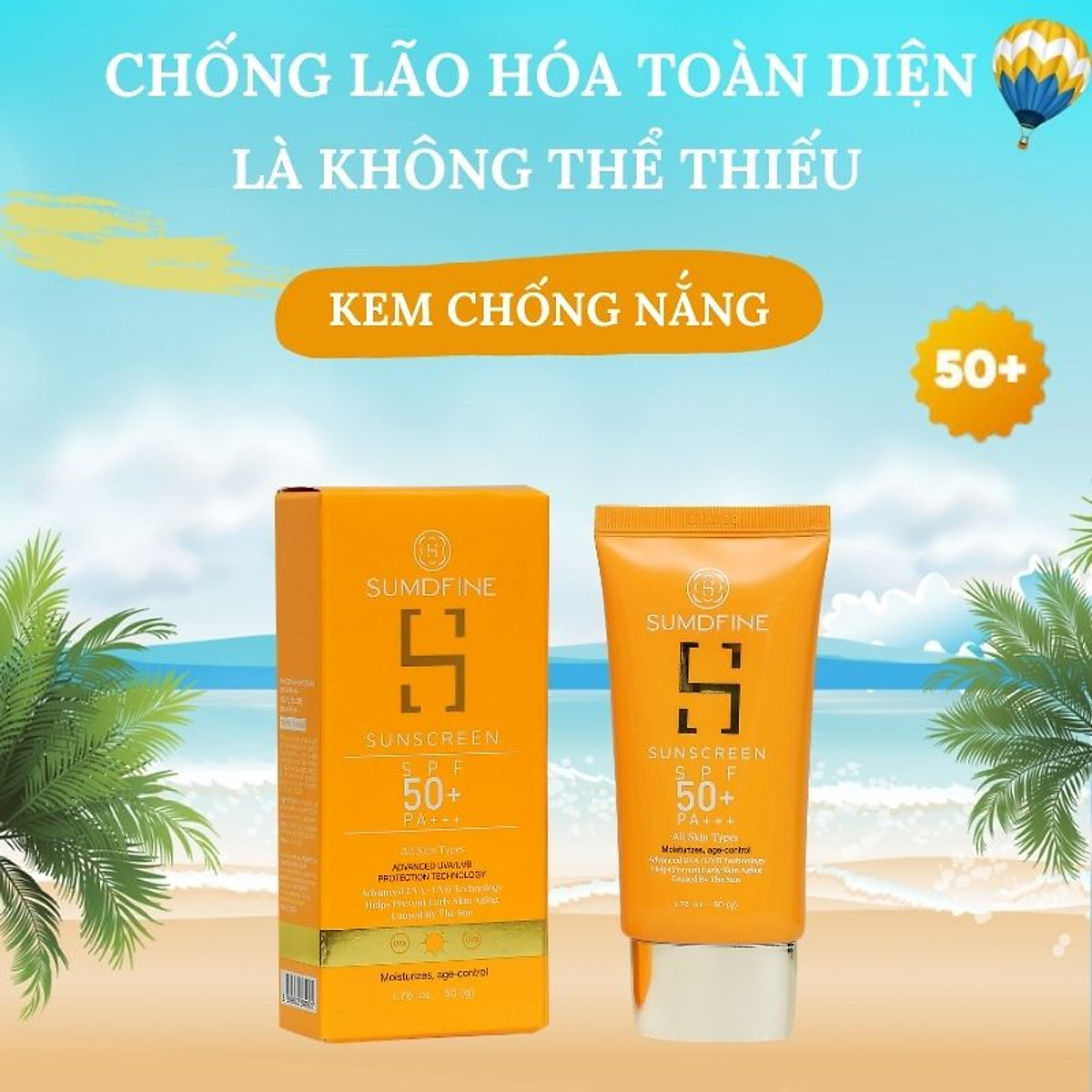 Kem chống nắng SUMDFINE SUNSCREEN SPF 50+, PA+++ [Hàng chính hãng]
