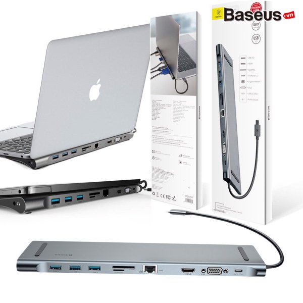 Bảng giá Bộ Hub chuyển đa năng Baseus Enjoyment Series Type C dành cho Smartphone Laptop Macbook Phong Vũ