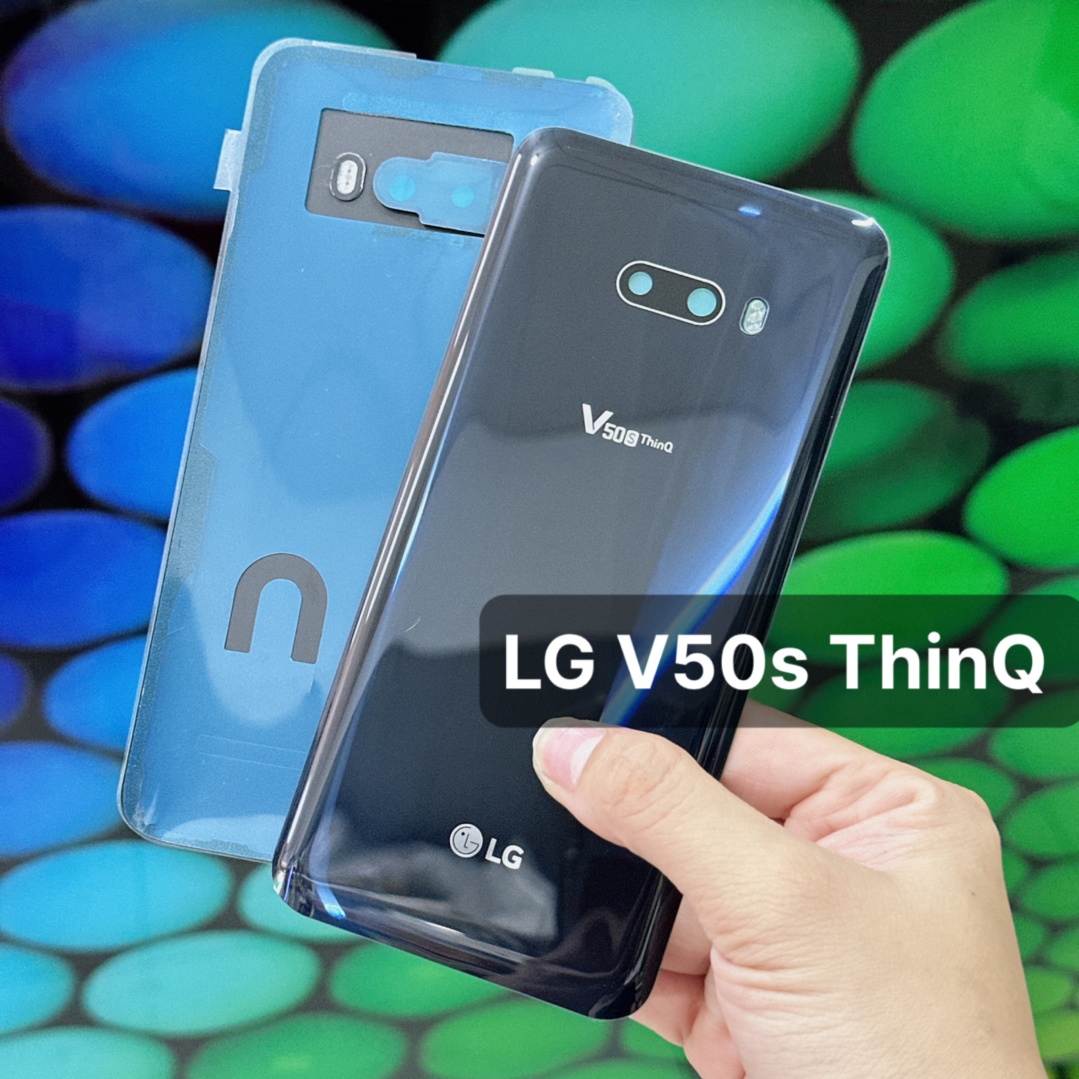 Thinq back case with glass camera for lg v50s / v50s