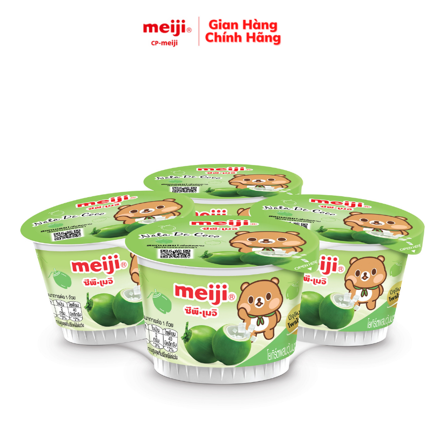 Giao HN+HCM Sữa Chua Meiji Thạch Dừa Lốc 4 Hộp 90 Gam
