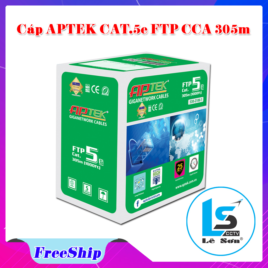 [HCM]Cáp mạng APTEK CAT.5e FTP Thùng 305m