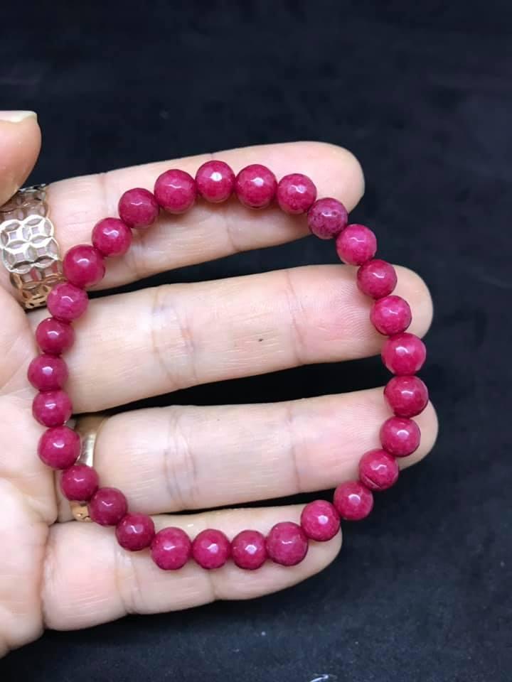 [HCM]VÒNG TAY ĐÁ HỒNG RUBY MÀI GIÁC 6LY